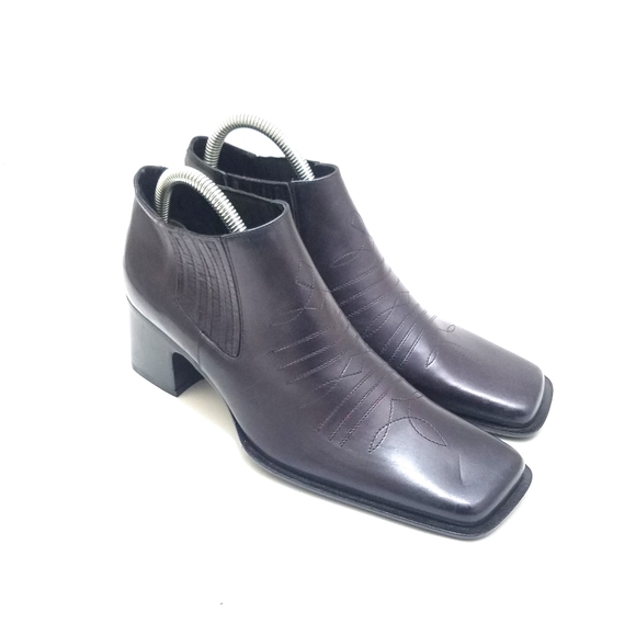 vivian lee Shoes - Vivien Lee Italian Made Leather Block Heel Boots Women's Size 8